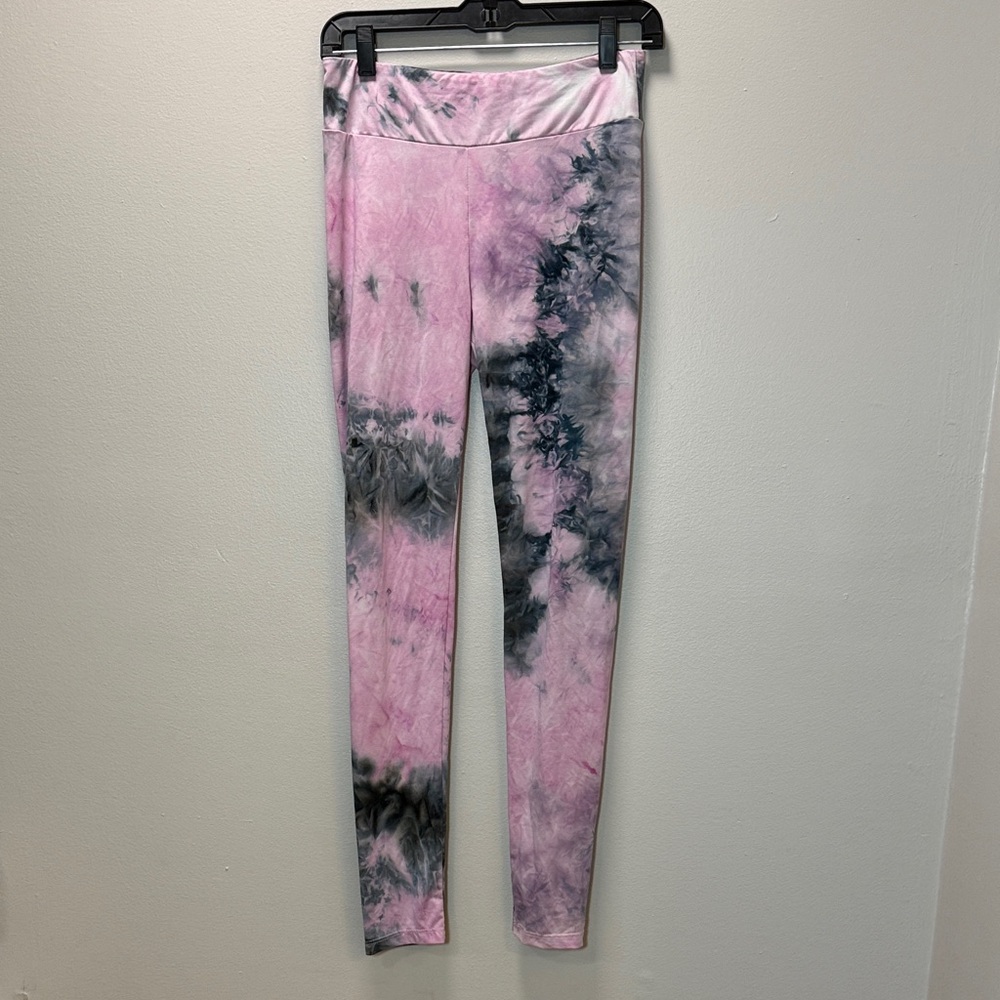 Tie-Dye Leggings - Pink and Gray